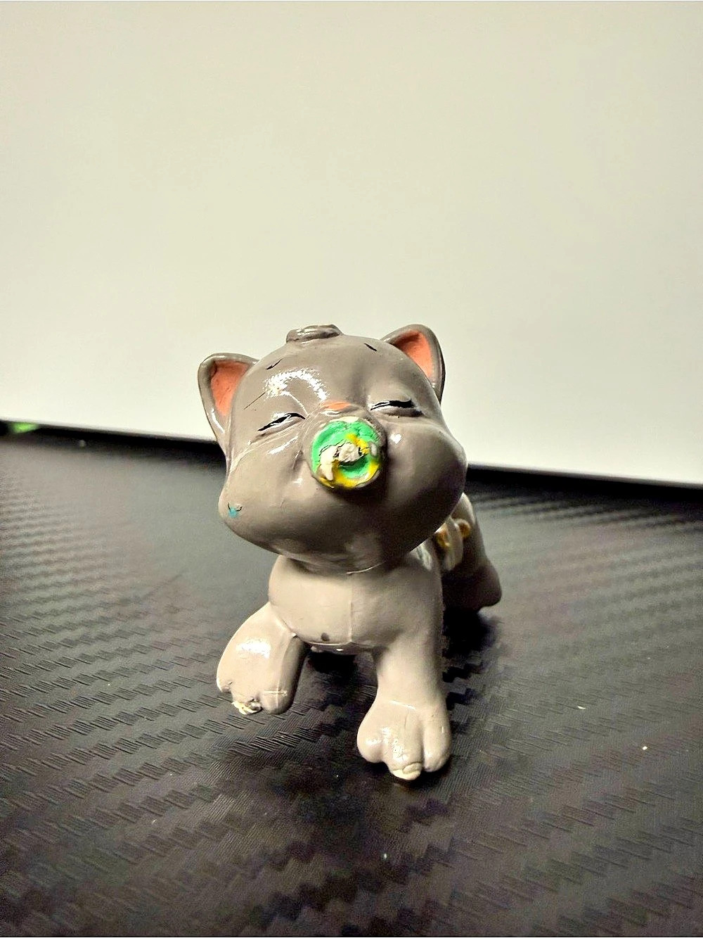 vintage 1991 Galoob Magic Diaper Babies grey kitten PVC figure
